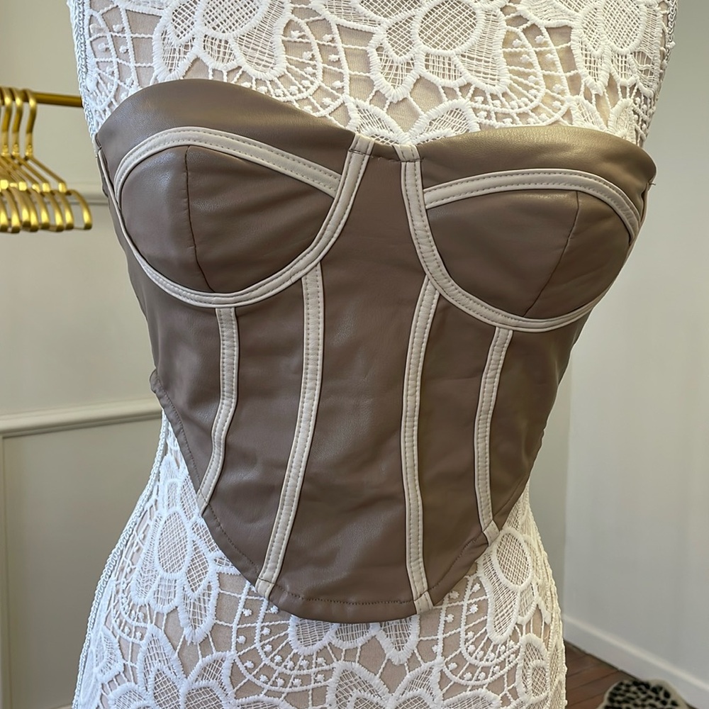 Faux Leather Bustier